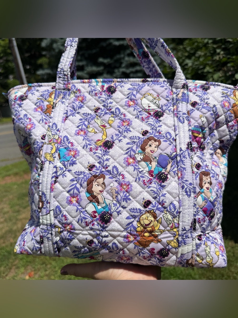 Disney Vera Bradley Belle Floral Small Vera Tote Beauty & the Beast NWT - Picture 7 of 11